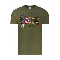 Vintage Olive Love My Soldier Vintage Tee - BarkalooDesign