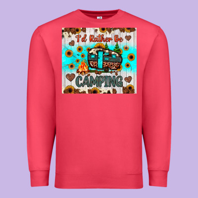 I’d Rather Be Camping Premium Sweatshirt Designed By Jahusdesignshop