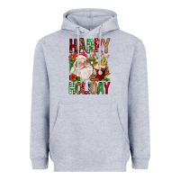 Heather Grey happy holiday santa claus christmas Heavyweight Hoodie - FaDigitalArtStudio