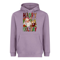 Lavender happy holiday santa claus christmas Heavyweight Hoodie - FaDigitalArtStudio