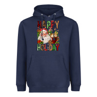 Navy happy holiday santa claus christmas Heavyweight Hoodie - FaDigitalArtStudio
