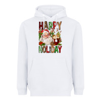White happy holiday santa claus christmas Heavyweight Hoodie - FaDigitalArtStudio