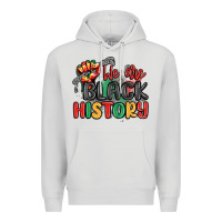 Dove Grey we are black history Premium Hoodie - MaliasSmallBusiness