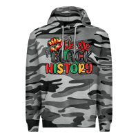 Slate Camo we are black history Premium Hoodie - MaliasSmallBusiness