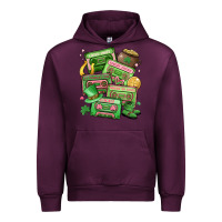 Mauve Wine st patrick's day cassette tapes Urban Hoodie - MaliasSmallBusiness