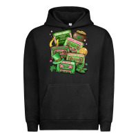 Pigment Black st patrick's day cassette tapes Urban Hoodie - MaliasSmallBusiness