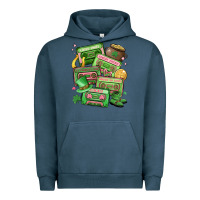 Pigment Midnight Navy st patrick's day cassette tapes Urban Hoodie - MaliasSmallBusiness