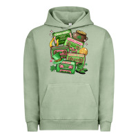 Pigment Oil Green st patrick's day cassette tapes Urban Hoodie - MaliasSmallBusiness