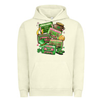 Pigment Pistachio st patrick's day cassette tapes Urban Hoodie - MaliasSmallBusiness