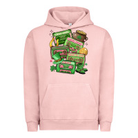 Pigment Salmon st patrick's day cassette tapes Urban Hoodie - MaliasSmallBusiness