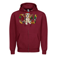 Burgundy beagle christmas joy Zipper Hoodie - RanaPortraitStore