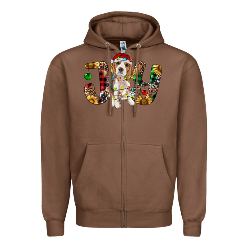 Beagle Christmas Joy Zipper Hoodie by RanaPortraitStore | Teevron