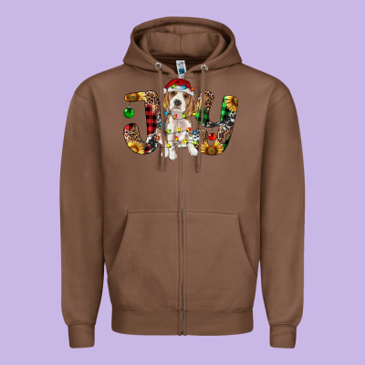 Beagle Christmas Joy Zipper Hoodie Designed By Ranaportraitstore
