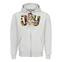 Dove Grey beagle christmas joy Zipper Hoodie - RanaPortraitStore