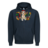 Navy beagle christmas joy Zipper Hoodie - RanaPortraitStore