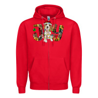Red beagle christmas joy Zipper Hoodie - RanaPortraitStore