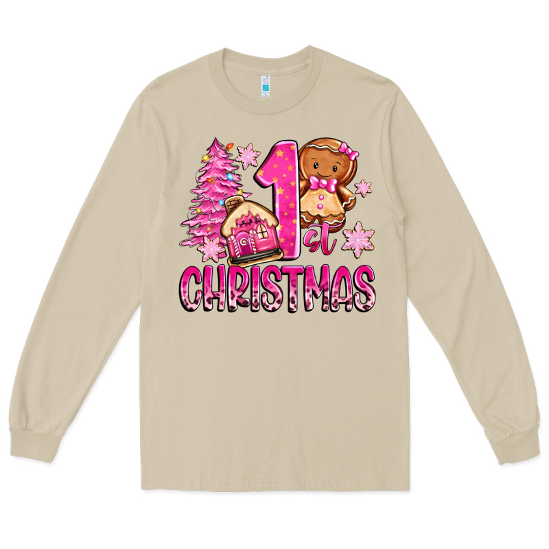 1st Christmas Gingerbread Girl Long Sleeve Tee by Zillion Design Studio | Teevron