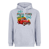 Heather Grey just a small town girl with car Heavyweight Hoodie - HRA Design Shop
