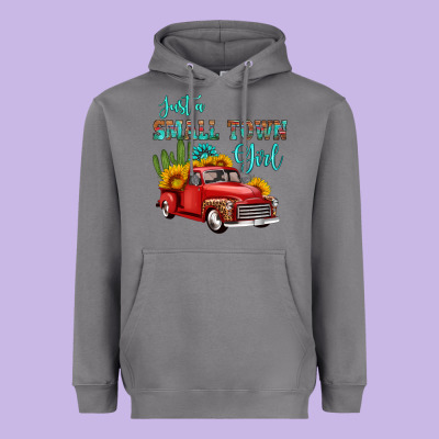 Just A Small Town Girl With Car Heavyweight Hoodie Designed By Hra Design Shop