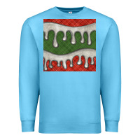 Ocean Blue christmas plaid and white glitter snow seamless pattern Premium Sweatshirt - BundleAndBundleShop