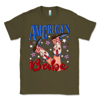 Army Green American babe 4th july Classic Tee - texasbilliewilder