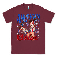 Burgundy American babe 4th july Classic Tee - texasbilliewilder