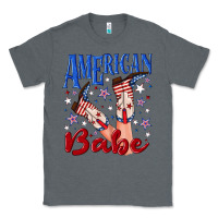 Charcoal Heather American babe 4th july Classic Tee - texasbilliewilder