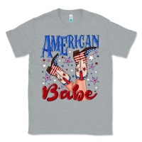 Heather Grey American babe 4th july Classic Tee - texasbilliewilder
