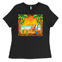 Black sunset beach Ladies Tee - BarkalooDesign