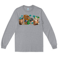 Heather Grey western coffee cups Long Sleeve Tee - texasbilliewilder