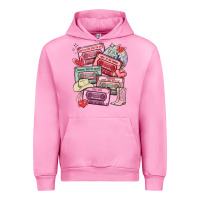 Fuchsia Pink valentines day cassette tapes Urban Hoodie - MaliasSmallBusiness