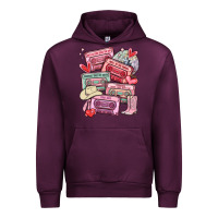 Mauve Wine valentines day cassette tapes Urban Hoodie - MaliasSmallBusiness