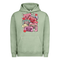 Pigment Oil Green valentines day cassette tapes Urban Hoodie - MaliasSmallBusiness
