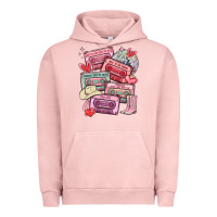 Pigment Salmon valentines day cassette tapes Urban Hoodie - MaliasSmallBusiness
