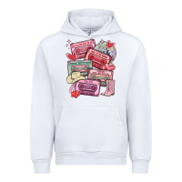 White valentines day cassette tapes Urban Hoodie - MaliasSmallBusiness