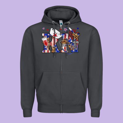 Rn Registered Nurse Billie Wilder Zipper Hoodie Designed By Texasbilliewilder