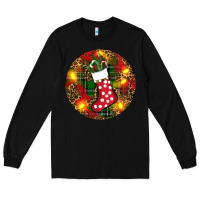 Black Santa Stocking Christmas Long Sleeve Tee - RanaPortraitStore