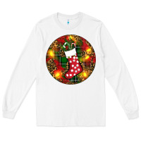 White Santa Stocking Christmas Long Sleeve Tee - RanaPortraitStore