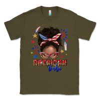 Army Green American babe afro messy bun Classic Tee - texasbilliewilder