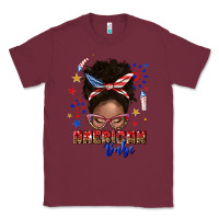 Burgundy American babe afro messy bun Classic Tee - texasbilliewilder