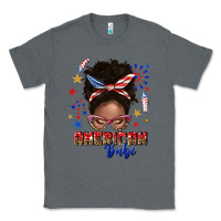 Charcoal Heather American babe afro messy bun Classic Tee - texasbilliewilder