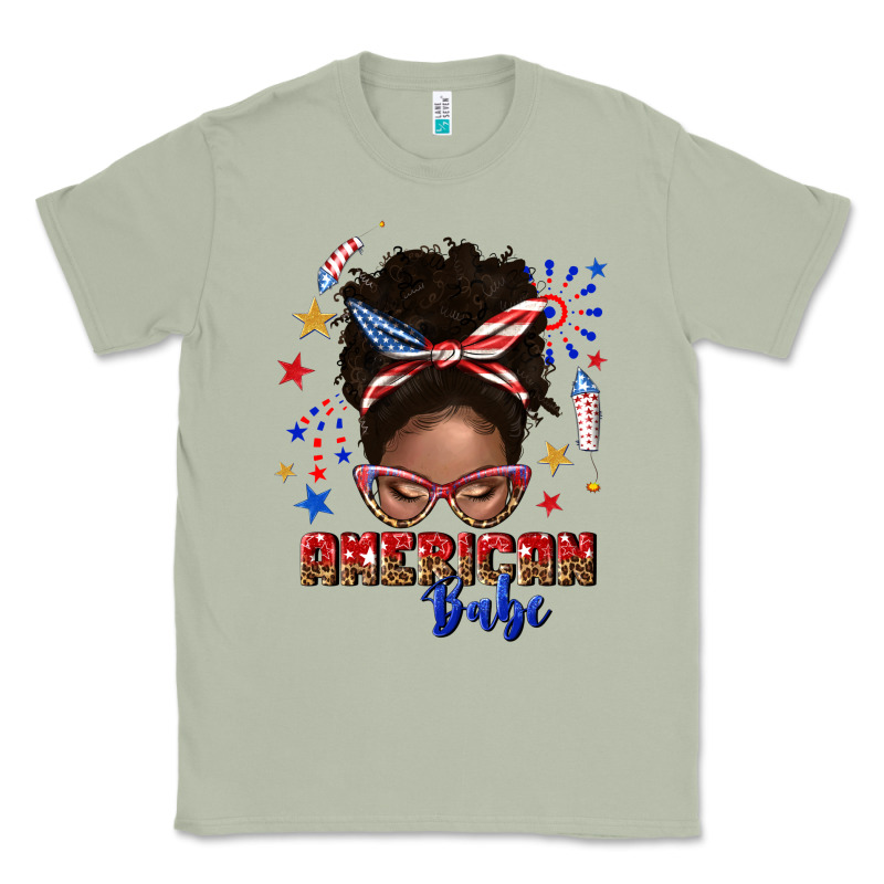 American Babe Afro Messy Bun Classic Tee by texasbilliewilder | Teevron