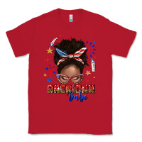 Red American babe afro messy bun Classic Tee - texasbilliewilder