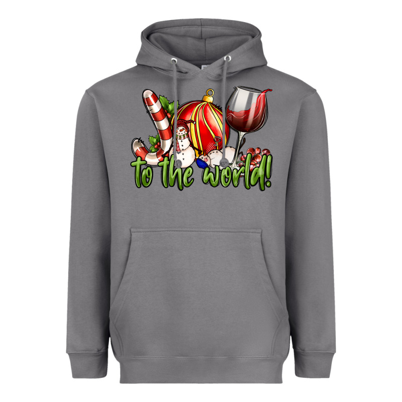 Joy To The World Christmas Wine Heavyweight Hoodie by FaDigitalArtStudio | Teevron