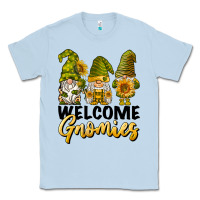 Dusty Blue welcome gnomies sunflowers Classic Tee - BarkalooDesign