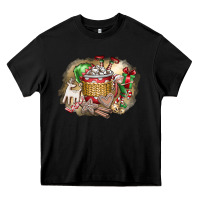 Black Christmas Elf Heavy Core Tee - CowhideDigitalArt