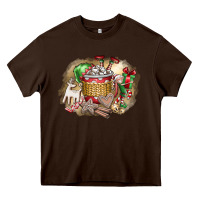 Chocolate Brown Christmas Elf Heavy Core Tee - CowhideDigitalArt