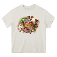 Cream Christmas Elf Heavy Core Tee - CowhideDigitalArt