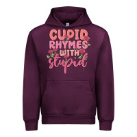 Mauve Wine cupid rhymes with stupid Urban Hoodie - MaliasSmallBusiness