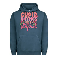 Pigment Midnight Navy cupid rhymes with stupid Urban Hoodie - MaliasSmallBusiness